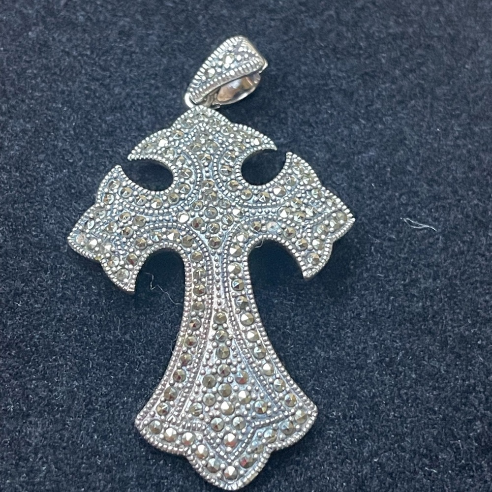 Sparkling Silver Cross Necklace